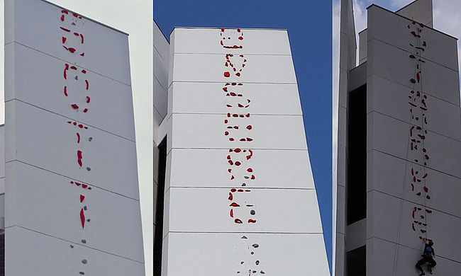 Klettern am Kirchturm
