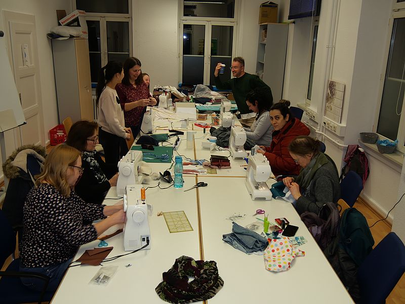 gute Stimmung in der Textilwerkstatt 