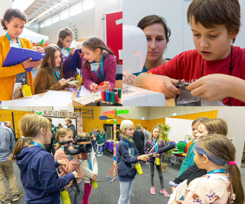 Kinder sind beschäftigt mit ihrer Arbeit