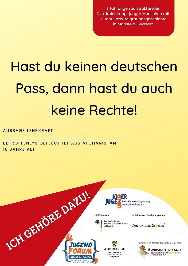 Plakat zu Diskriminierung 