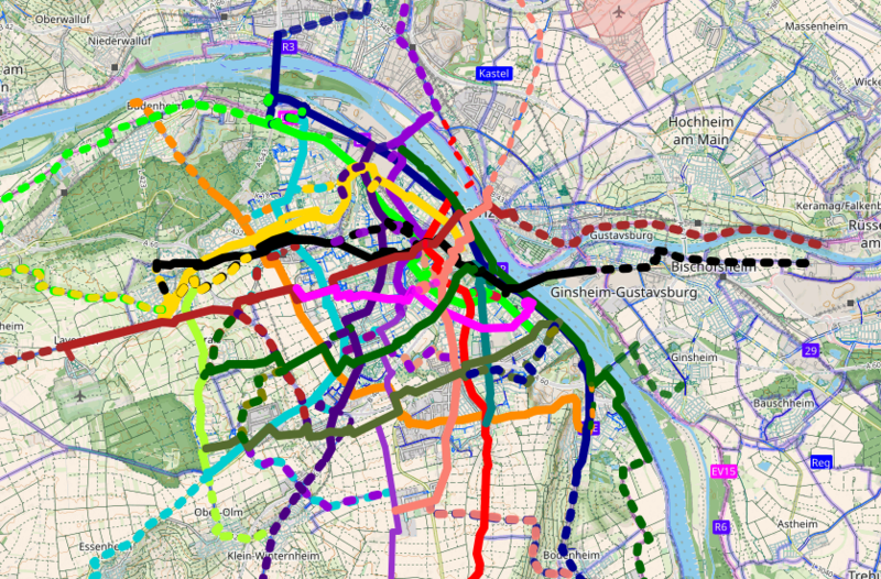 Ausschnitt aus der Mapathon-Radnetzkarte