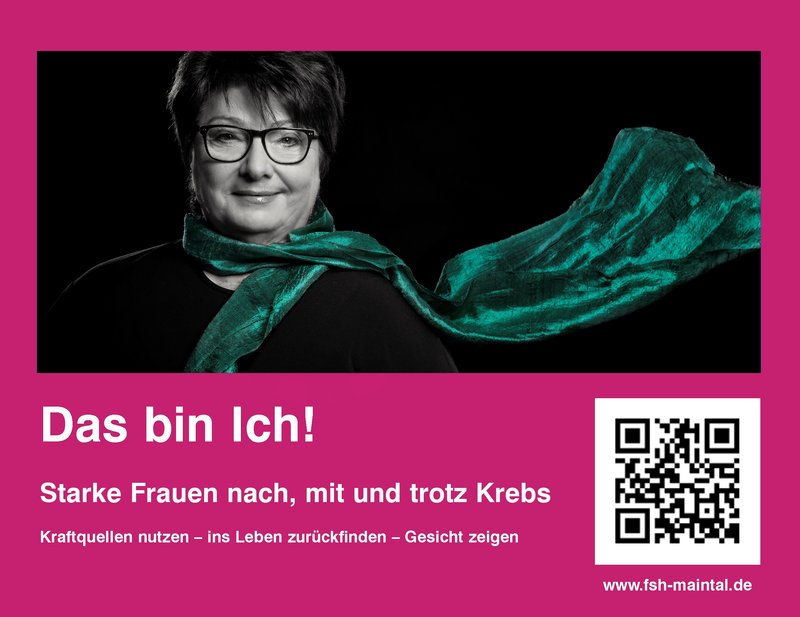 Porträtfoto mit Titel der Austellung