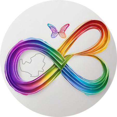 Verknüpfung Infinity Sign (Autismus) und Schmetterling (ADHS)
