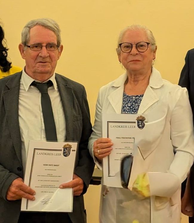 Lebensleistung von Fritz und Friederike Smidt im Sport (Ehemals Mitglied des SV Warsingsfehn e. V.)