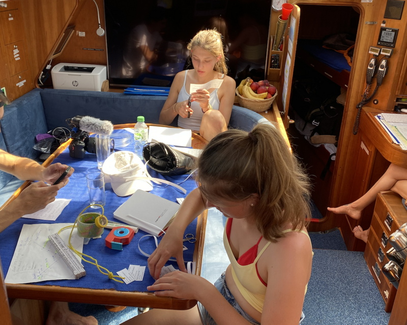Arbeit auf dem Boot in der Lübecker Bucht