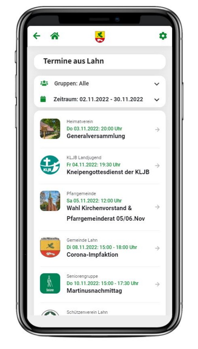 LahnApp, eine Dorfapp für Dorfgemeinschaft & das Vereinsleben