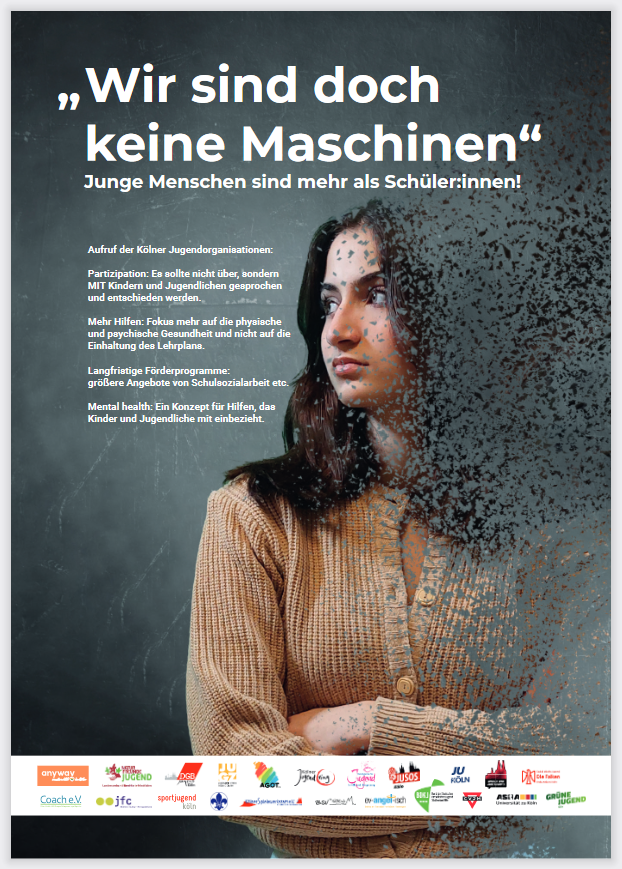 "Wir sind doch keine Maschinen" - Kampagnenplakat